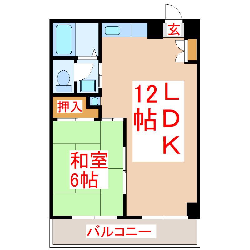 アスカビル(1LDK/4階)の間取り写真