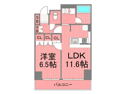 ココファン横浜鶴見(1LDK/4階)の間取り写真
