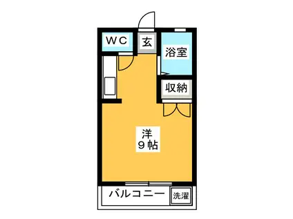 グリーンヒルB(ワンルーム/2階)の間取り写真