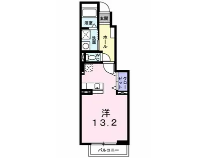 ソレイユII番館(ワンルーム/1階)の間取り写真