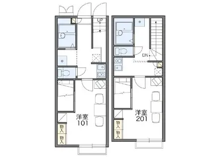 レオパレスブラッサム(1K/1階)の間取り写真