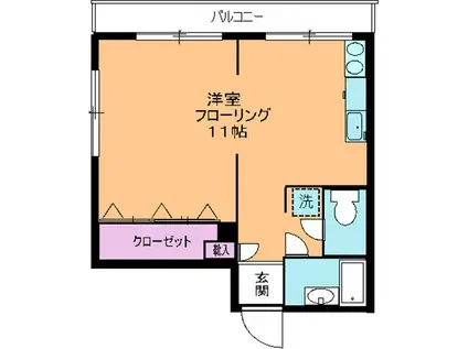 プラスパー福田(ワンルーム/4階)の間取り写真