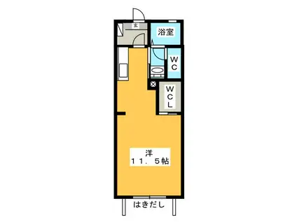 グランドール池田II(ワンルーム/1階)の間取り写真