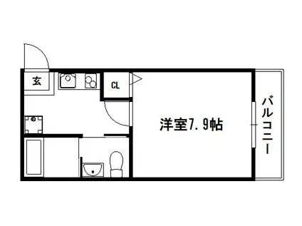 京乃双葉マンション(1K/1階)の間取り写真