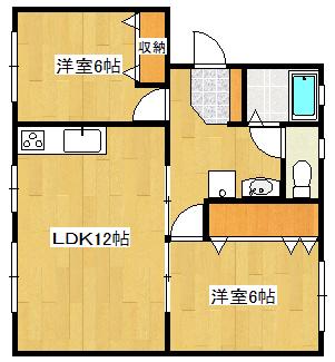 ベルハイム(2LDK/3階)の間取り写真
