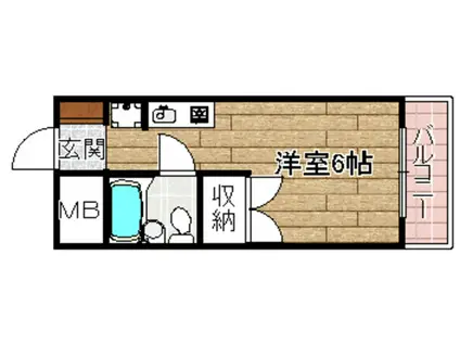 コスミティ高槻(1K/4階)の間取り写真