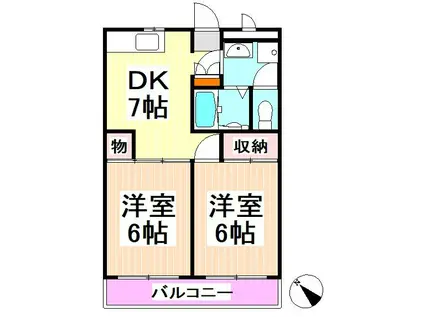ドミールウメダ(2DK/3階)の間取り写真