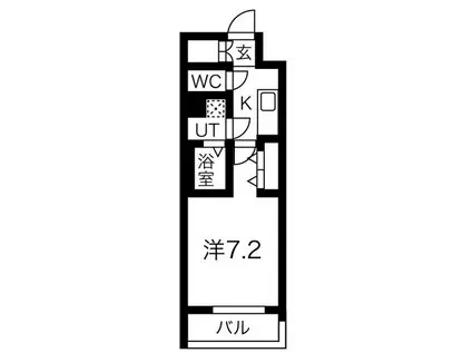 ワールドアイ名古屋城北(1K/2階)の間取り写真