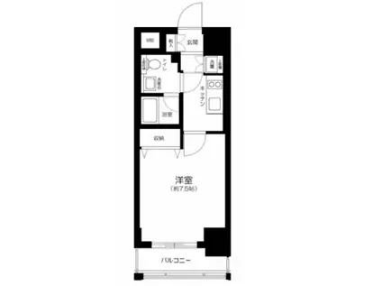 プレール・ドゥーク東京イーストIII(1K/8階)の間取り写真