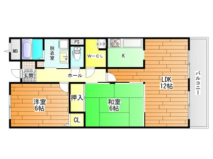 ステラコート(2LDK/1階)の間取り写真