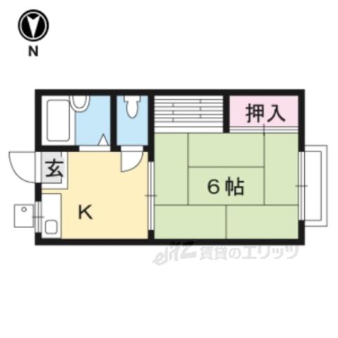 ツダハイツ(1K/2階)の間取り写真