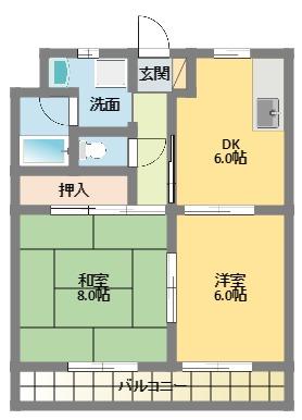 マンションカズ(2DK/3階)の間取り写真