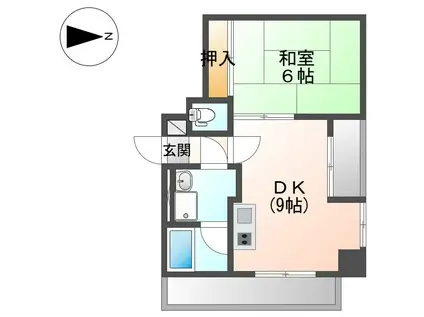 サンコーマンション(1DK/8階)の間取り写真