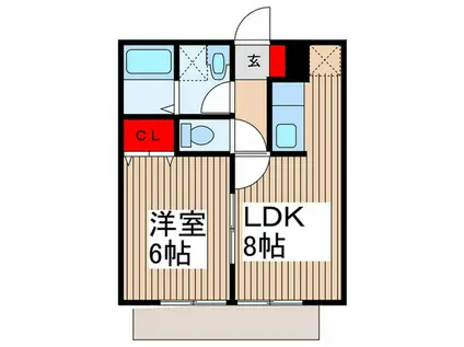 コーポ西山(1LDK/1階)の間取り写真