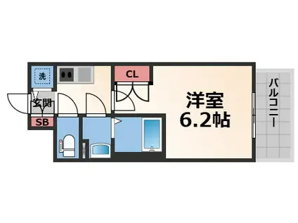 インザライフ大阪イースト RESIDENCE(1K/15階)の間取り写真