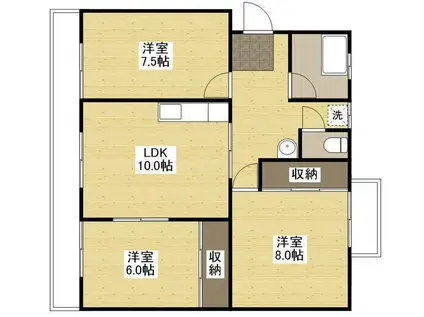 新涯マンションB棟(3LDK/5階)の間取り写真