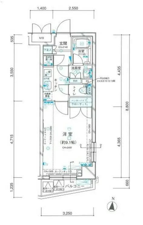 パレステュディオ三田 7階階 間取り