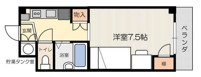リエス虎丸(ワンルーム/1階)の間取り写真