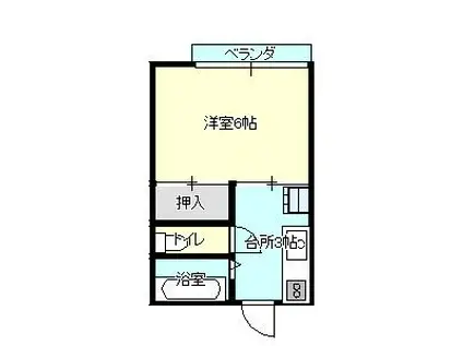 ハイツ宗像(1K/2階)の間取り写真