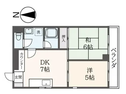 THE SHORE HOUSE(2DK/4階)の間取り写真