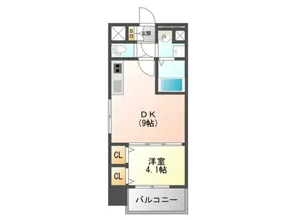 スプランディッドI(1DK/5階)の間取り写真