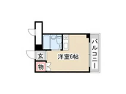 シャトー第8神戸(ワンルーム/3階)の間取り写真
