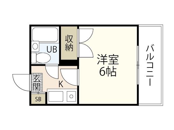 LIEBE光南(1K/1階)の間取り写真