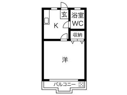 セレソローサA棟(ワンルーム/1階)の間取り写真