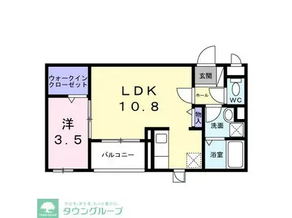 パレ・コンフォール(1LDK/2階)の間取り写真