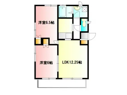 KS GLYCINE(2LDK/1階)の間取り写真