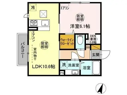 GRAND WINDS TSUKUBA VII(1LDK/1階)の間取り写真