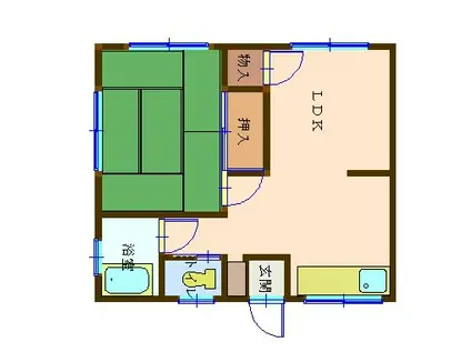 アキラハイツ(1LDK/1階)の間取り写真