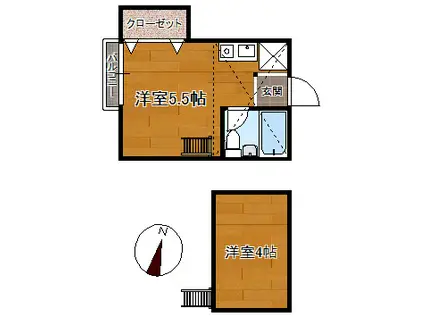 エルザ22(ワンルーム/2階)の間取り写真
