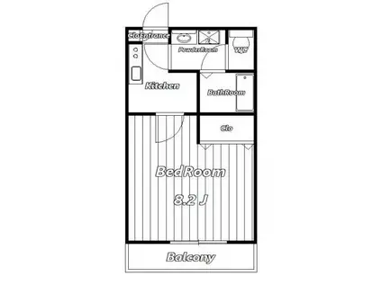 リブリ・道場南(1K/2階)の間取り写真