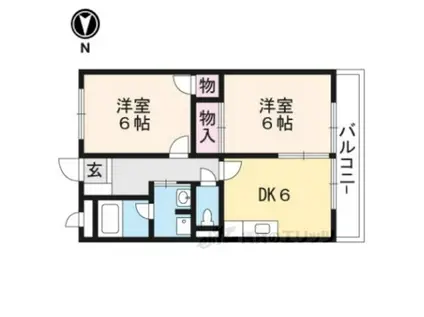 ロザージュⅡ(2DK/2階)の間取り写真