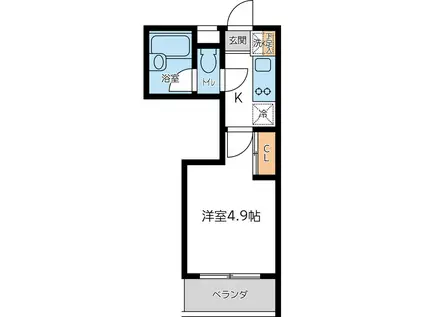 CITY SPIRE東小金井(1K/1階)の間取り写真
