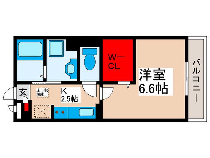 ダイワプレミア当代島II(1K/1階)の間取り写真