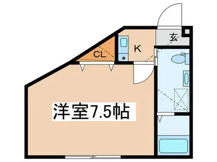 LUNARIS EBINA(1K/1階)の間取り写真