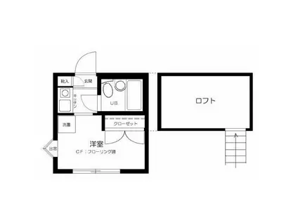 スカイピア葛西B棟(ワンルーム/1階)の間取り写真