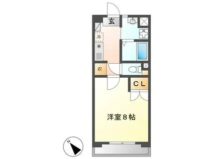 ガーデンハイツマルタカⅡ(1K/7階)の間取り写真