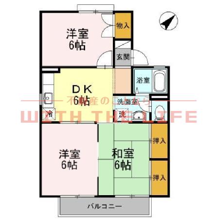 レジデンス21TH(2LDK/2階)の間取り写真