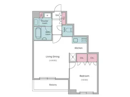 レジディア新川(1LDK/6階)の間取り写真