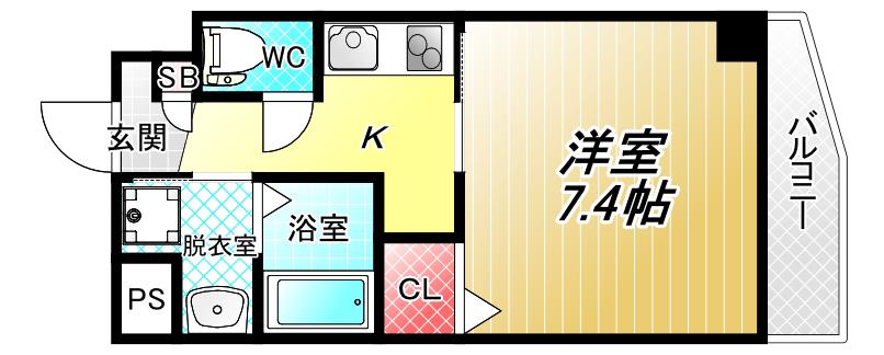 レガーロ布施(1K/7階)の間取り写真