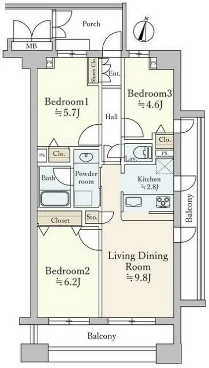 プレジール笹塚 8階階 間取り