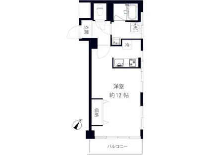 シェーネ白金(ワンルーム/4階)の間取り写真