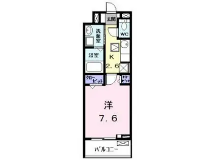 セレーノ カーサ(1K/1階)の間取り写真