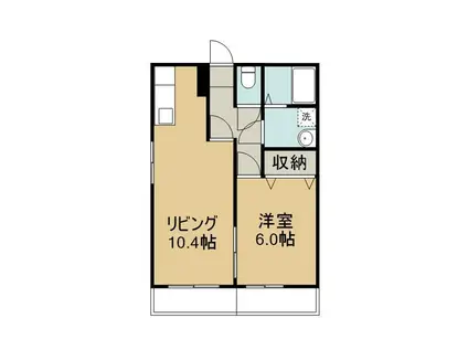 ハイムI(1LDK/2階)の間取り写真