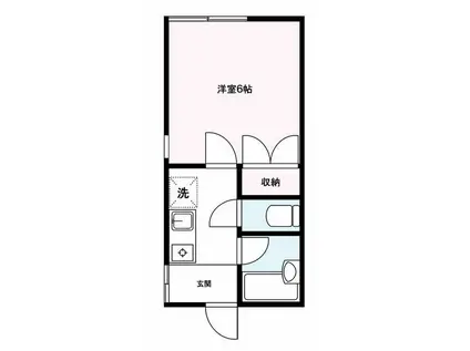 ホワイトレジデンスII(1K/2階)の間取り写真