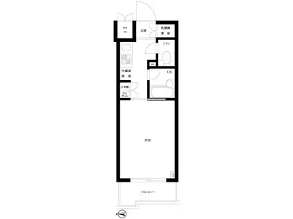 ルーブル蒲田壱番館(1K/4階)の間取り写真