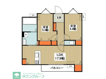 アステリア(2LDK/2階)の間取り写真